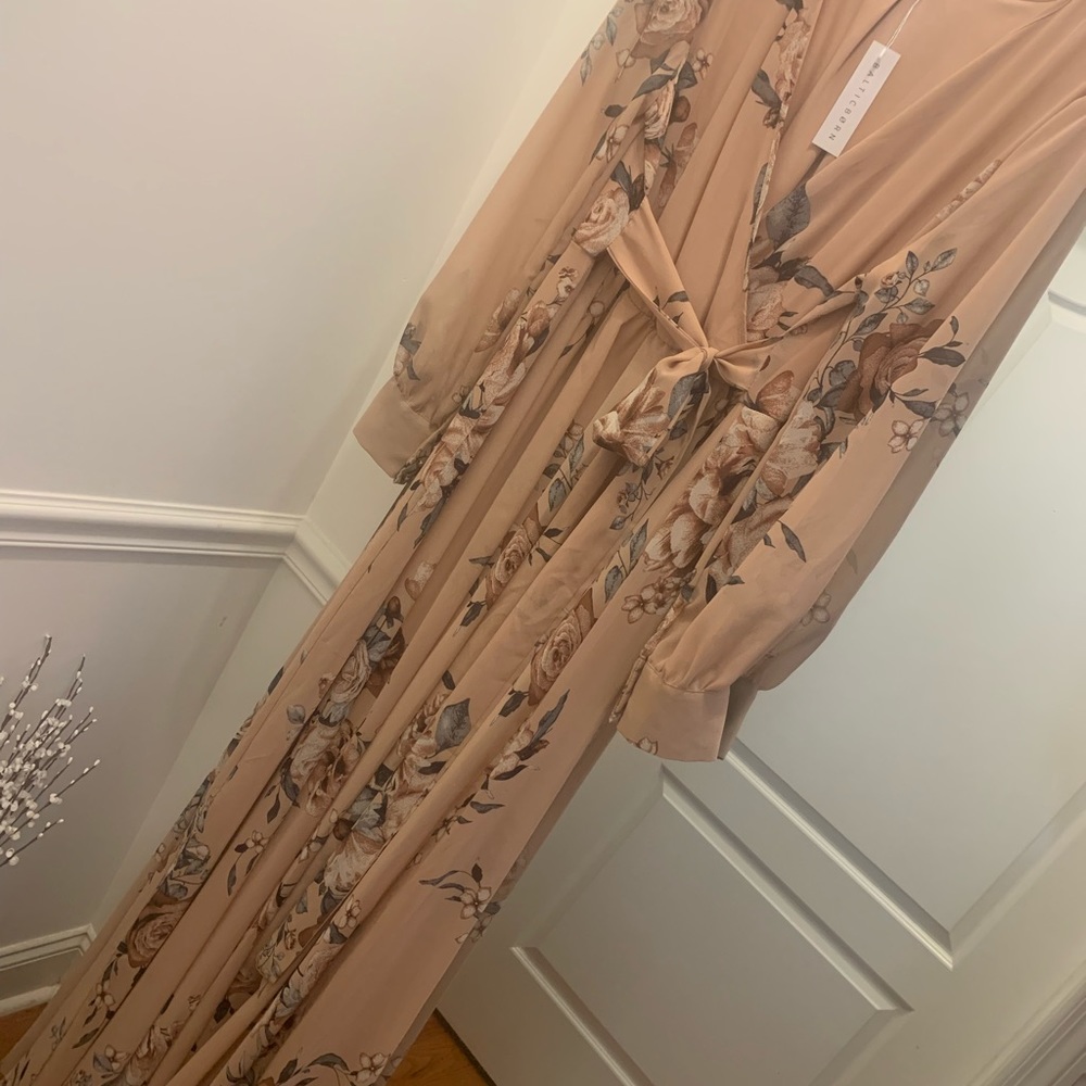 Baltic Born - Lydia Taupe Floral Maxi Dress